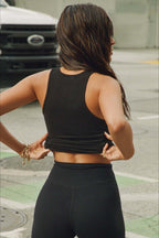 Sexy U Neck Ribbed Racerback Gym Cami Top image 3