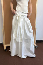 Minimalist Tie Waist A-line Maxi Skirt image 1