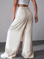 Elise Pleated Trousers detail view styled for Avrienne