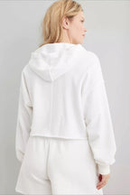 Chic Relaxed Solid V-Neck Hoodie image 14