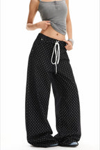 Retro Polka Dot Loose Straight Jeans image 2
