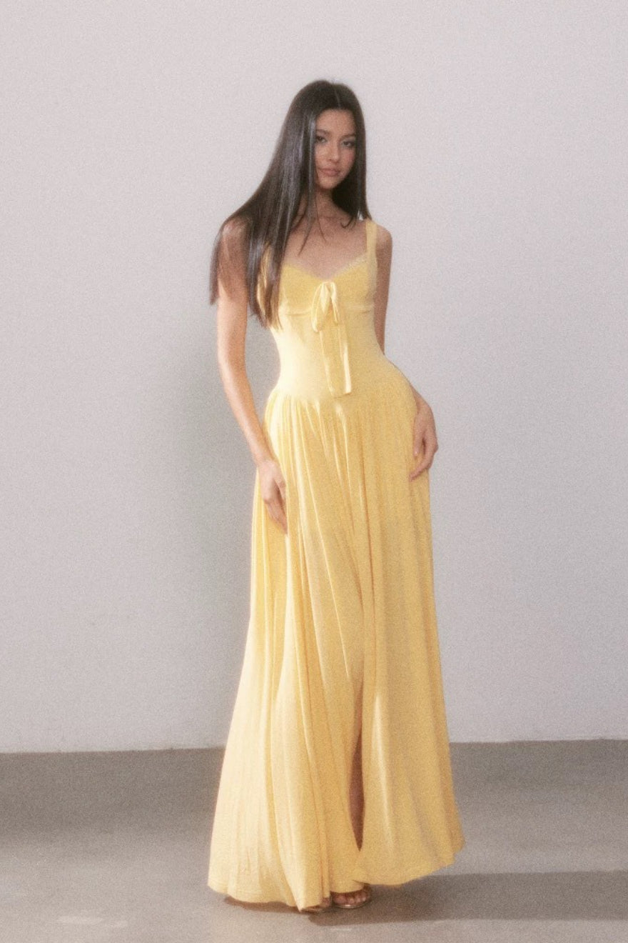 Lace Knit Cami Slit Flowy Maxi Dress image 2