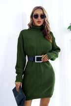 Cable Knit Turtleneck Sweater Dress image 13