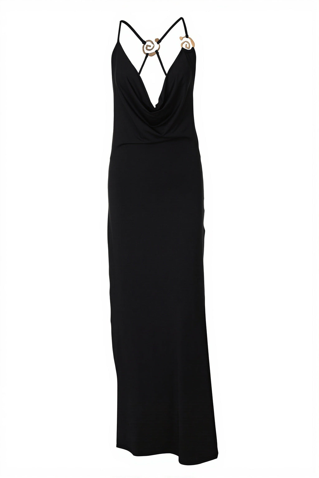 Chic Solid Deep V Cami Backless Slim Fit Maxi Dress image 7