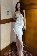 Wavy Hem Slit Bodycon party Dress image 4
