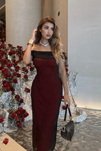 Off-Shoulder Mesh Colorblock Bodycon Party Dress image 2