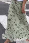 Knit Floral Print Slim Midi Skirt image 1