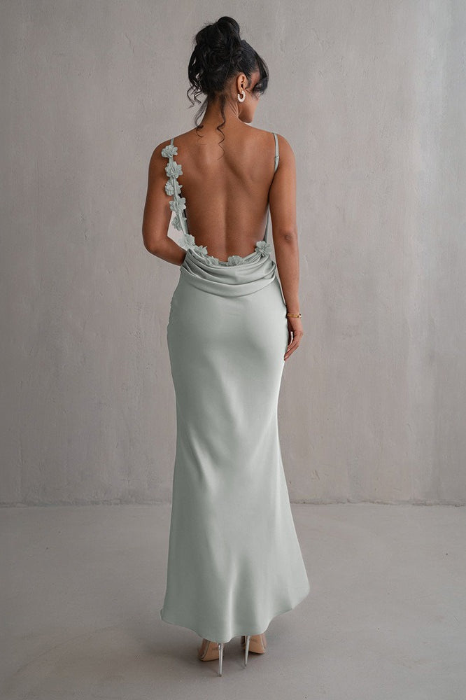Satin Cami Backless Sexy Slim Fit Prom Dress image 4