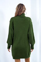 Cable Knit Turtleneck Sweater Dress image 14