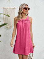 Flora Eyelet Dress detail view styled for Avrienne