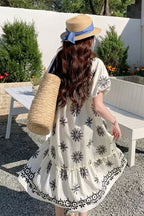 Loose Floral Long Vacation Boho Dress image 3
