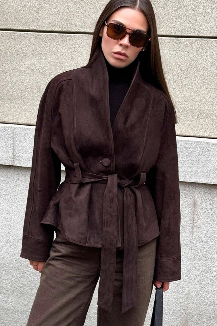 Suede Vintage Long Sleeve Jacket image 3