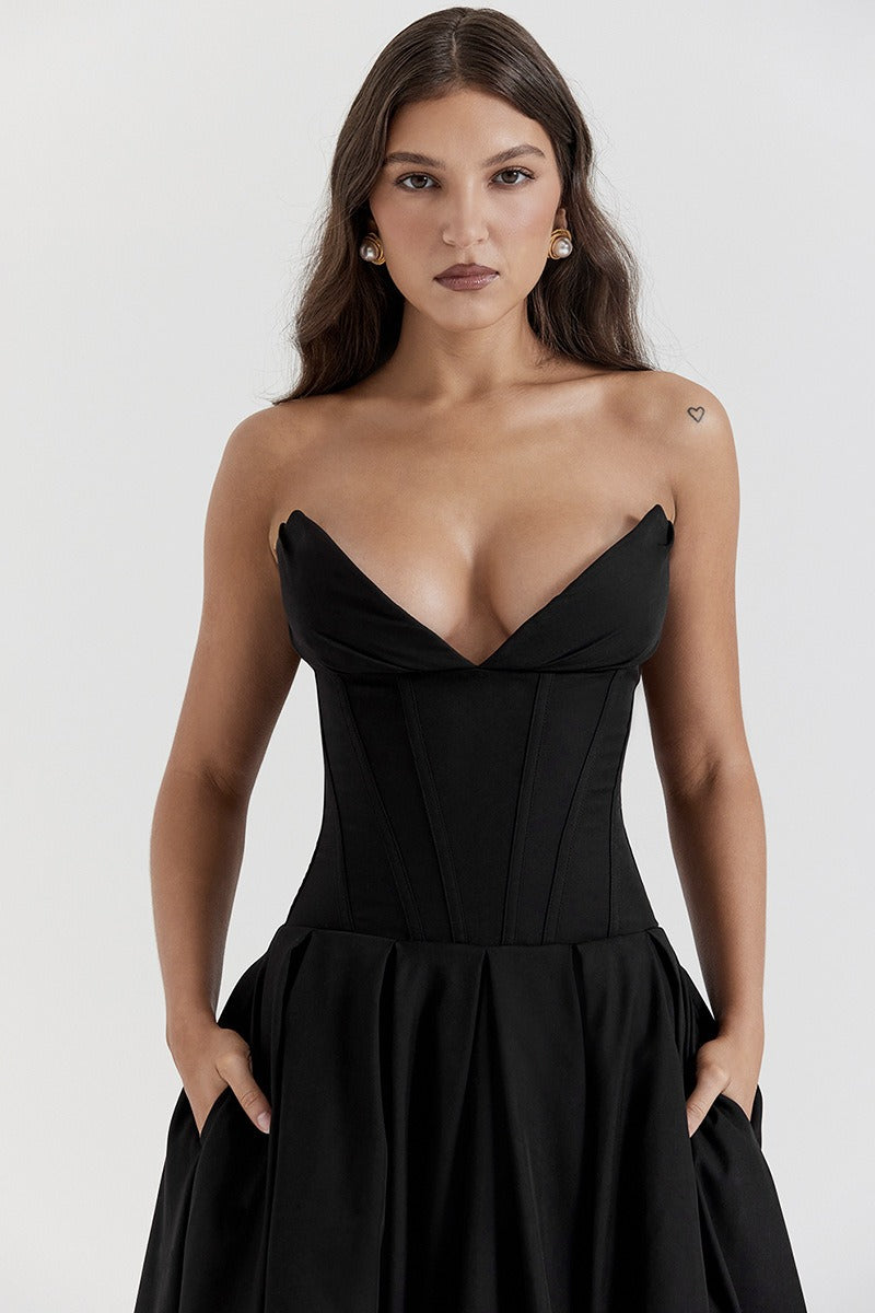 Strapless Corset A-Line Party Dress image 4