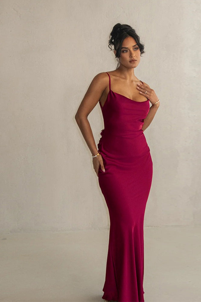Satin Cami Backless Sexy Slim Fit Prom Dress image 8