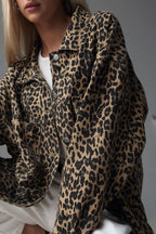 Vintage Leopard Print Denim Blouse image 3