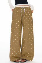 Polka Dot Print Loose Straight Casual Pants image 2