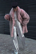 Faux Fur Plush Warm Open Front Coat image 6