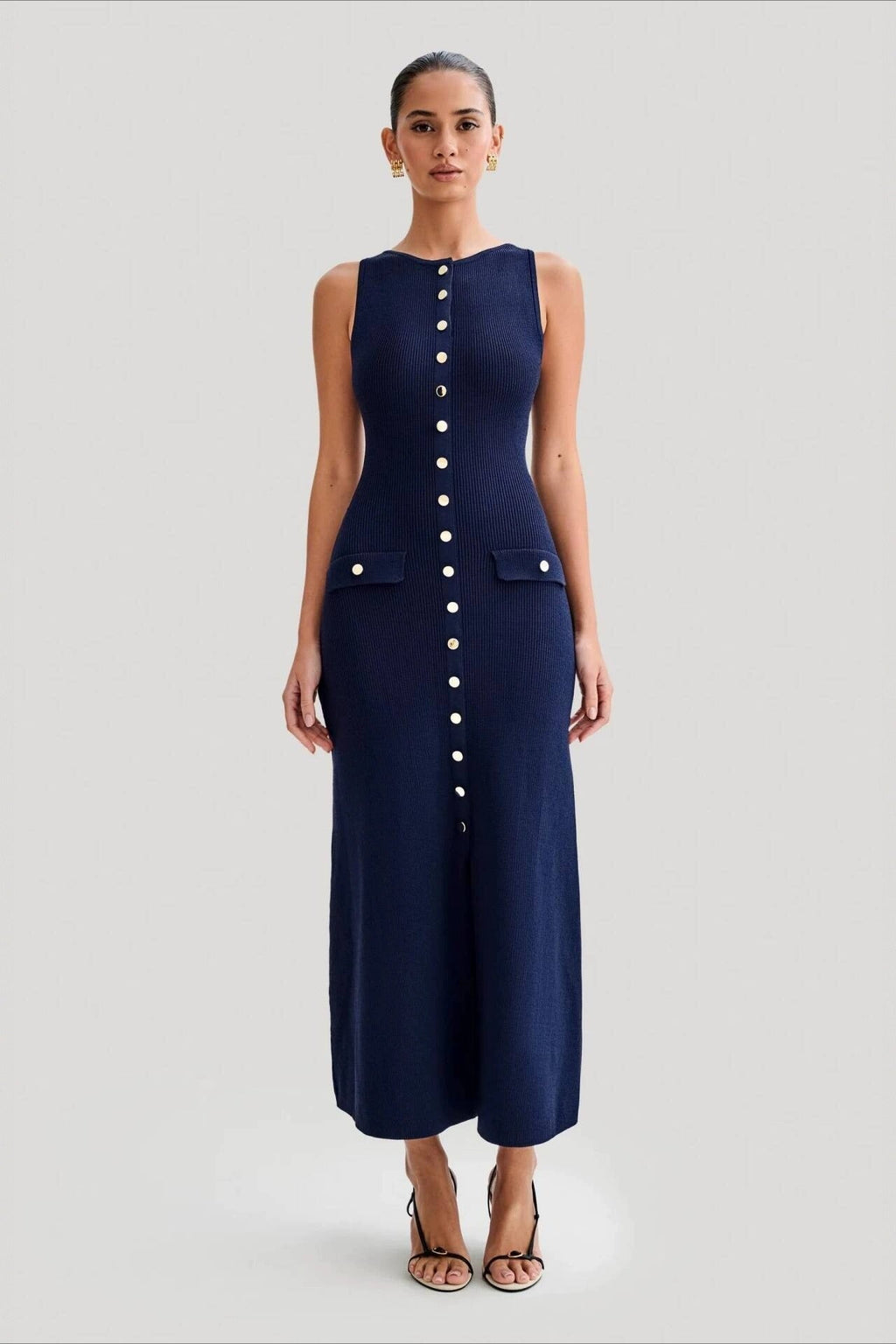 Sleeveless Round Neck Knit Sweater Dress image 2