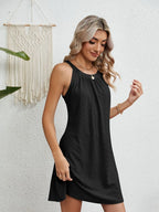 Flora Eyelet Dress detail view styled for Avrienne