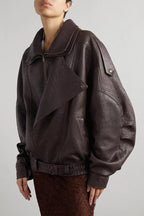 Vintage Genuine Leather Moto Jacket image 1