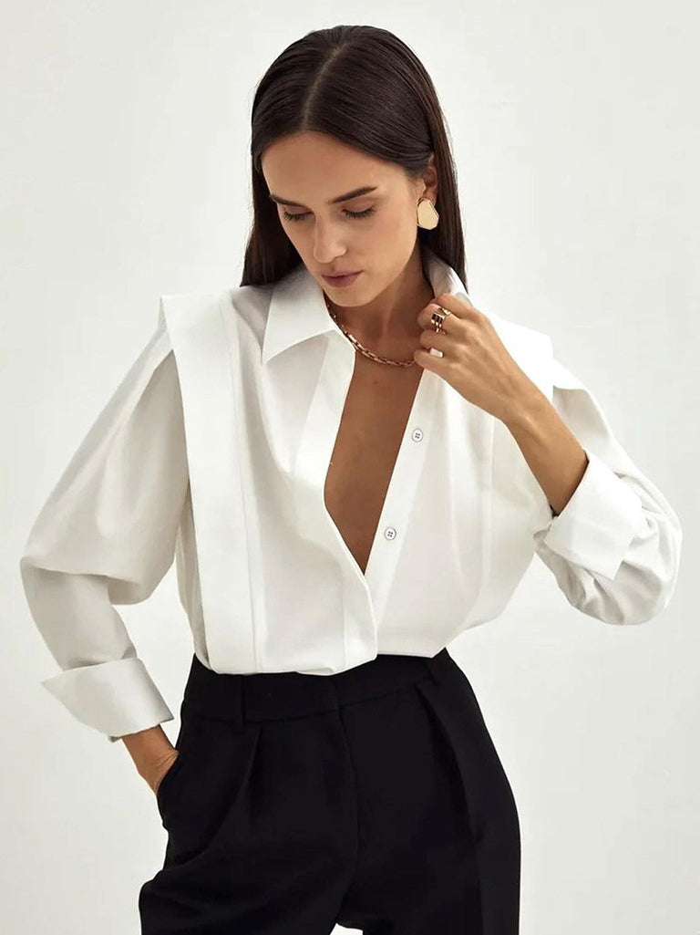 Structured Square Shoulder Panelled Blouse image 1