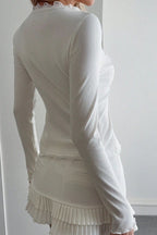 Lace Detail Long Sleeve Knit Top image 3
