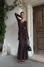 Layered Ruffled V-neck Maxi Boho Dress image 2
