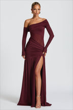 Sheer Pleated Off Shoulder Party Dress image 4