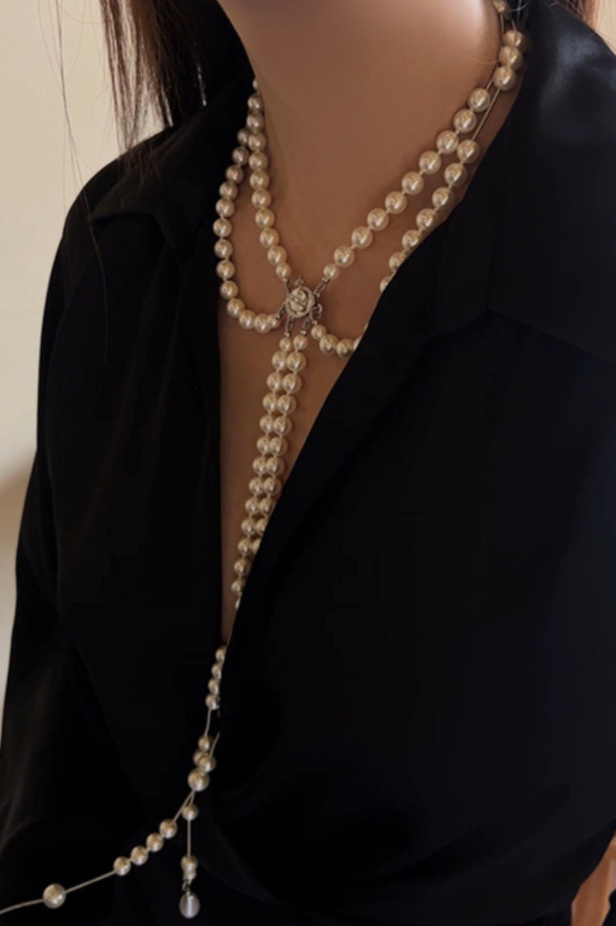 Broken Pearl Three Layer Tassel Saturn NeckLace image 2