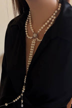 Broken Pearl Three Layer Tassel Saturn NeckLace image 2