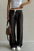 Tie Waist Two Piece Look Trousers Pants image 5