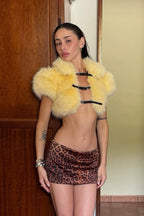 Sexy Cape Design Drawstring Solid Plush Coat image 1