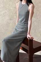 Sleeveless Checkered Bodycon Maxi Dress image 5