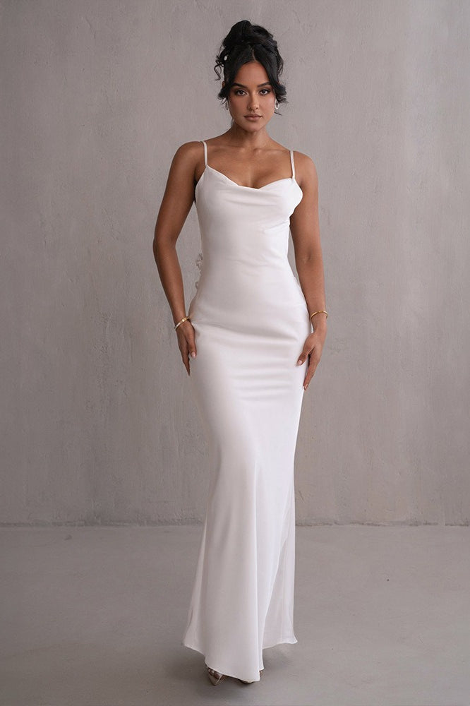 Satin Cami Backless Sexy Slim Fit Prom Dress image 5