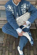 Blue Floral Cotton Coat image 2