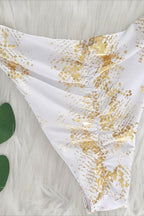 Snake Print Gold Diamond Bikini Set image 5