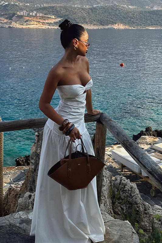 Strapless Hollow Out Beach Maxi Dress image 4