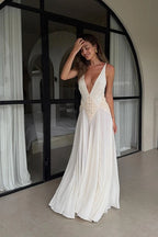 Backless V-Neck Boho Dress image 12