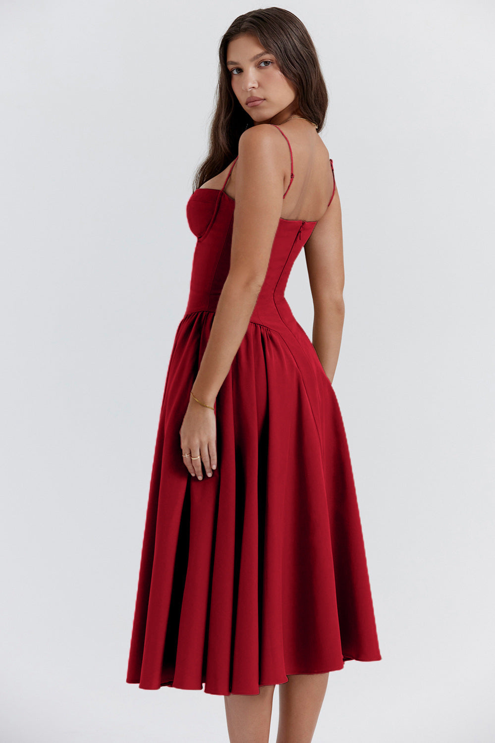 Elegant Vintage Cami Bodycon Midi Dress image 6