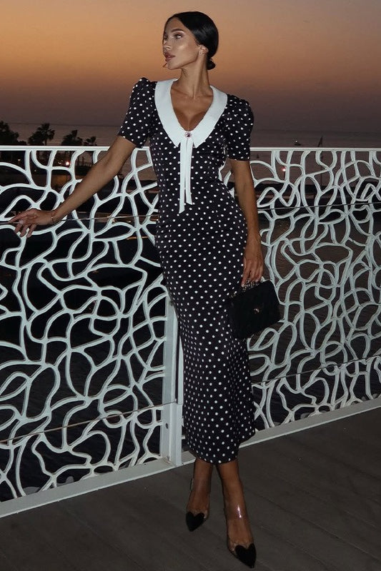 Polka Dot Vintage Print Maxi Dress image 1
