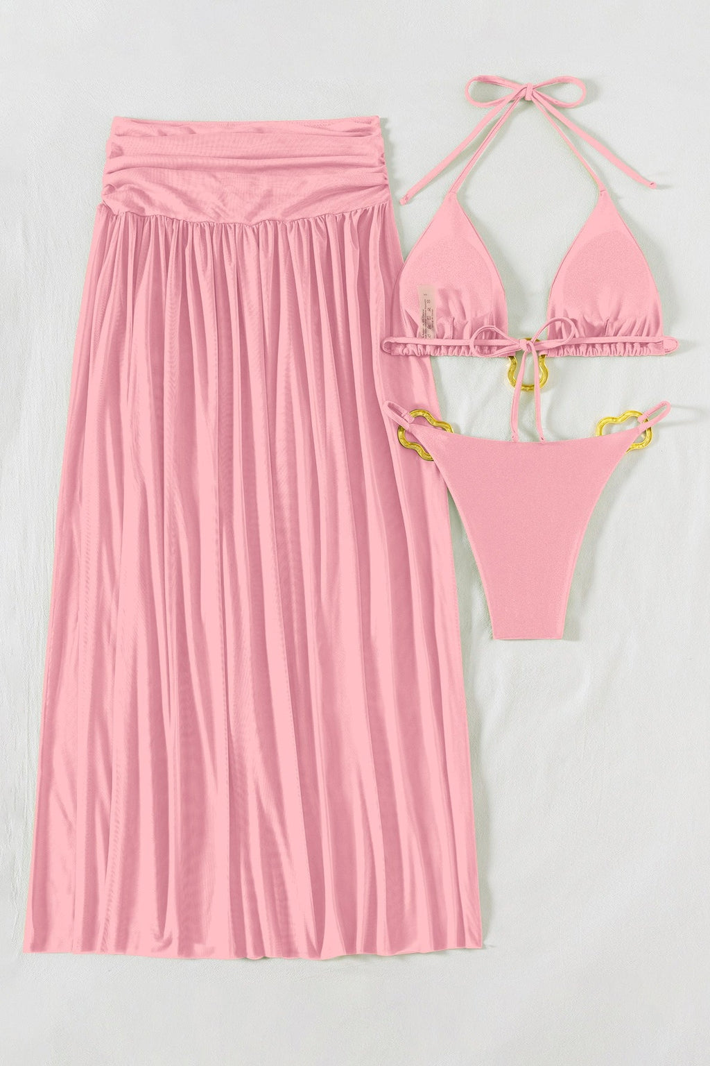 Ruched Fitted Three Piece Swim Set image 3