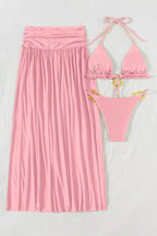 Ruched Fitted Three Piece Swim Set image 3