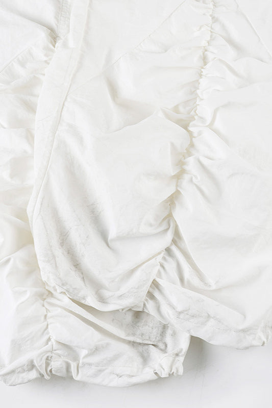 White Drawstring Wide-Leg Cargo Pant image 7
