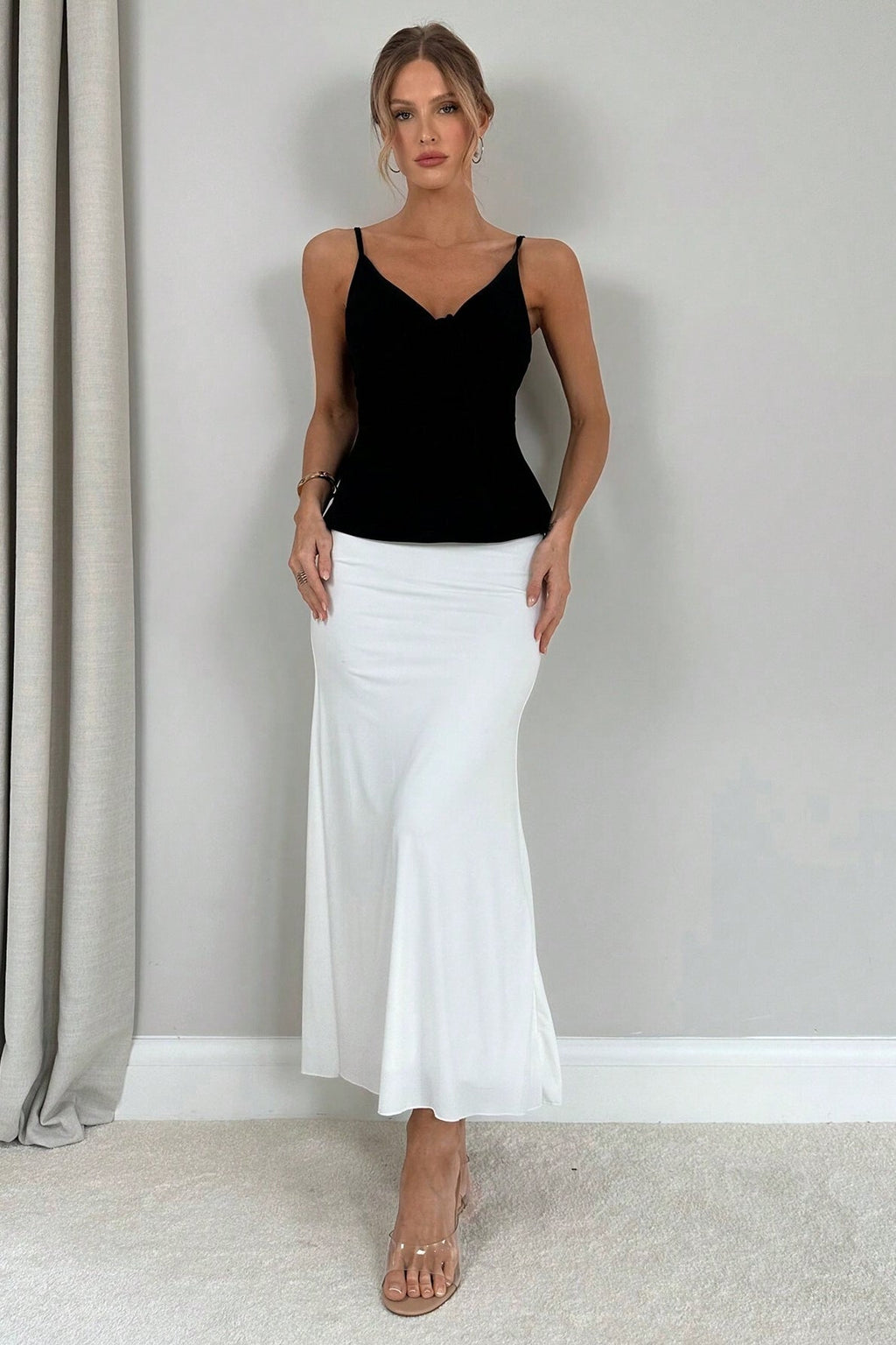 Sexy Minimal Solid Tie Slim Cami Top image 5