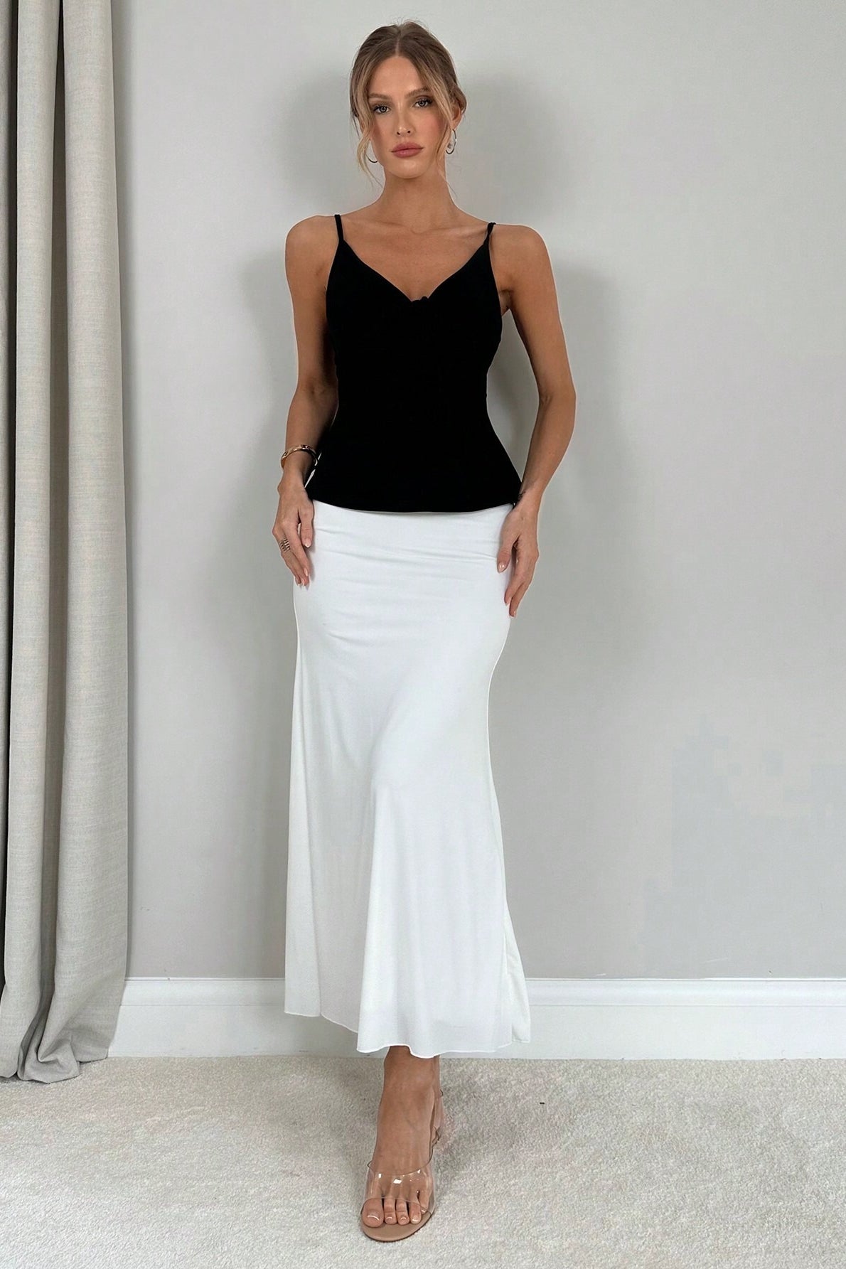 Sexy Minimal Solid Tie Slim Cami Top image 5