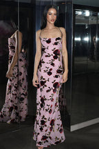 Rose Print Backless Cami Bodycon Maxi Dress image 4
