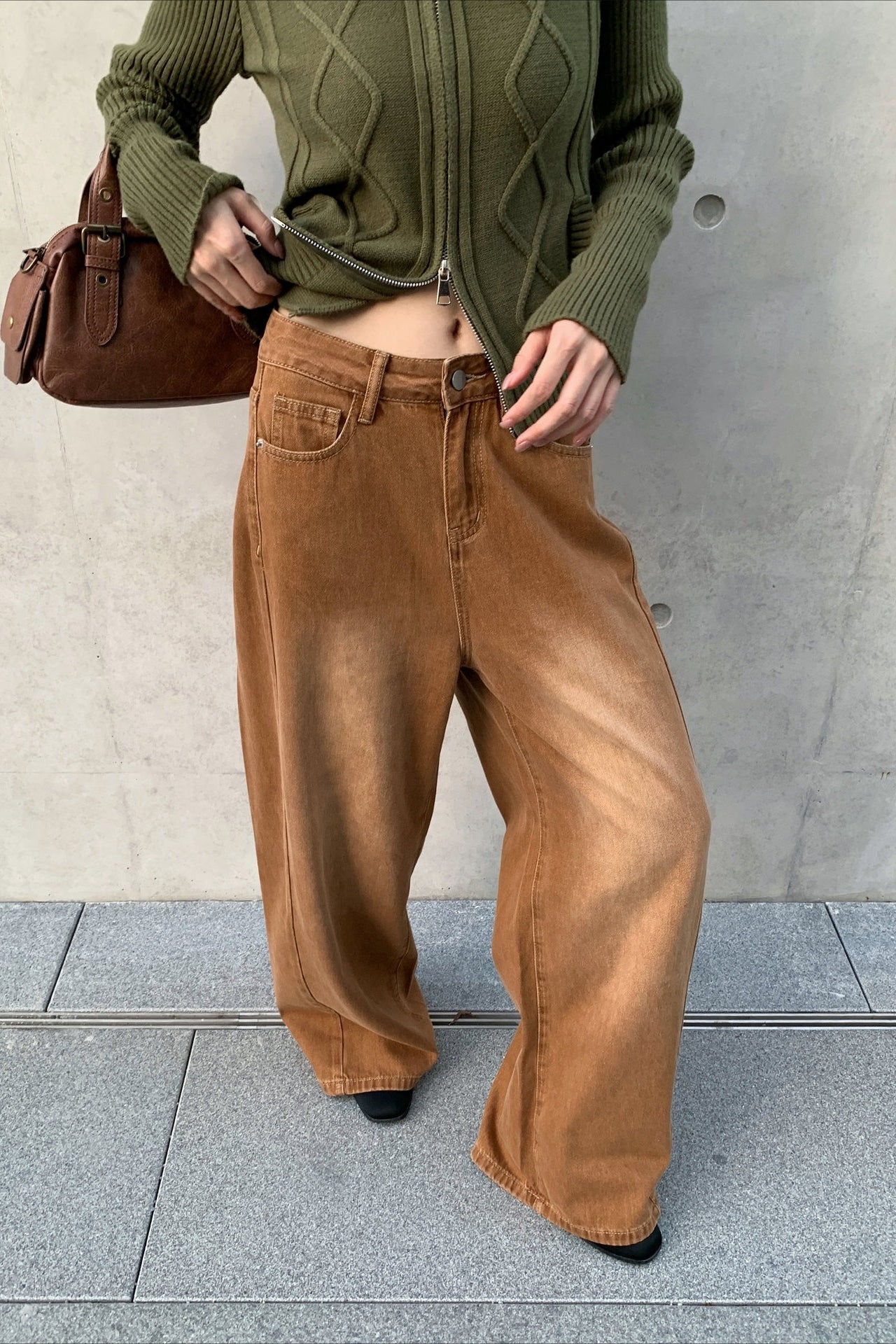 Vintage American Loose Wide Leg Casual Jeans image 3