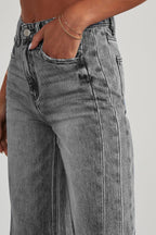 Solid Minimalist Washed Wide Leg Jeans image 5