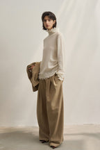 Fringed High Neck Knit Sweater image 2