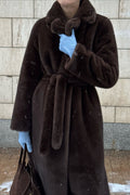 Belted Longline Faux Fur Insulated Overcoat image 1